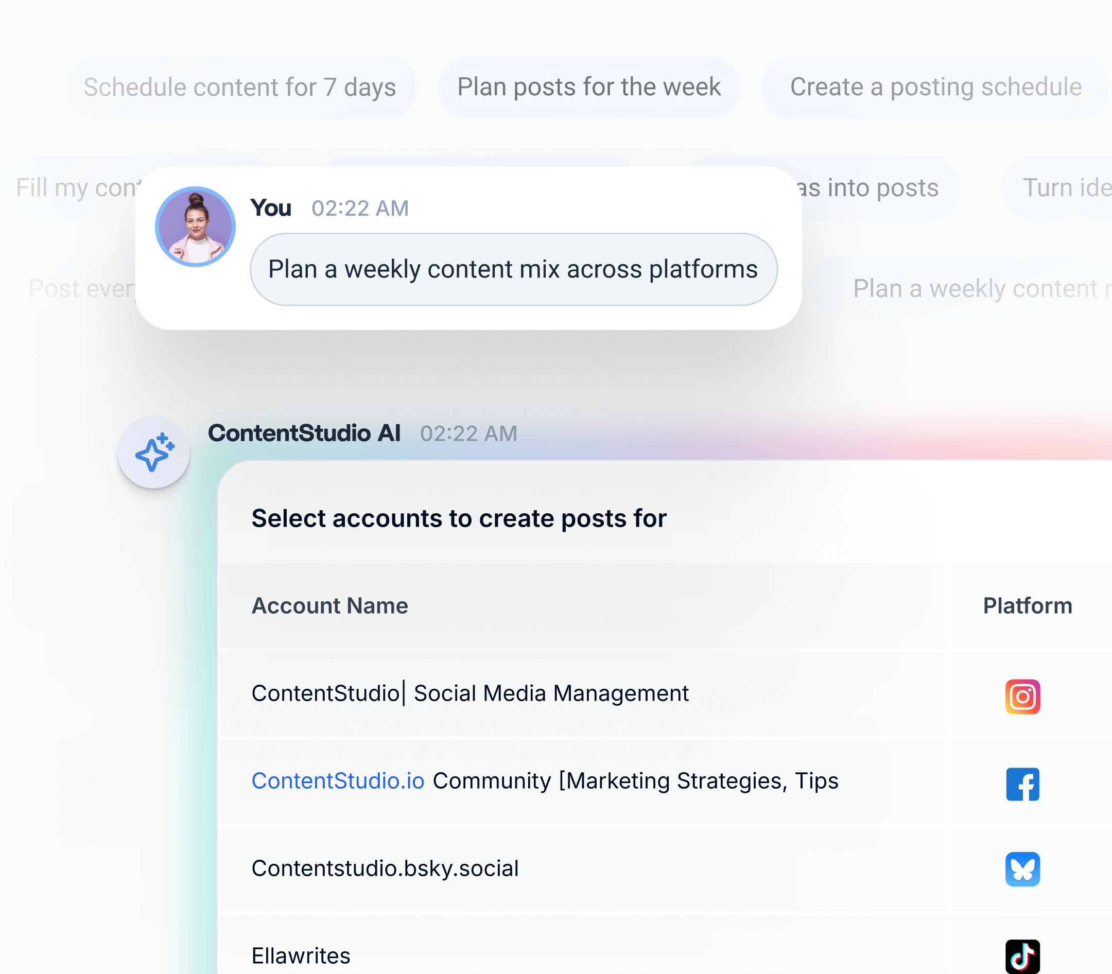 Turn ideas into scheduled posts faster
