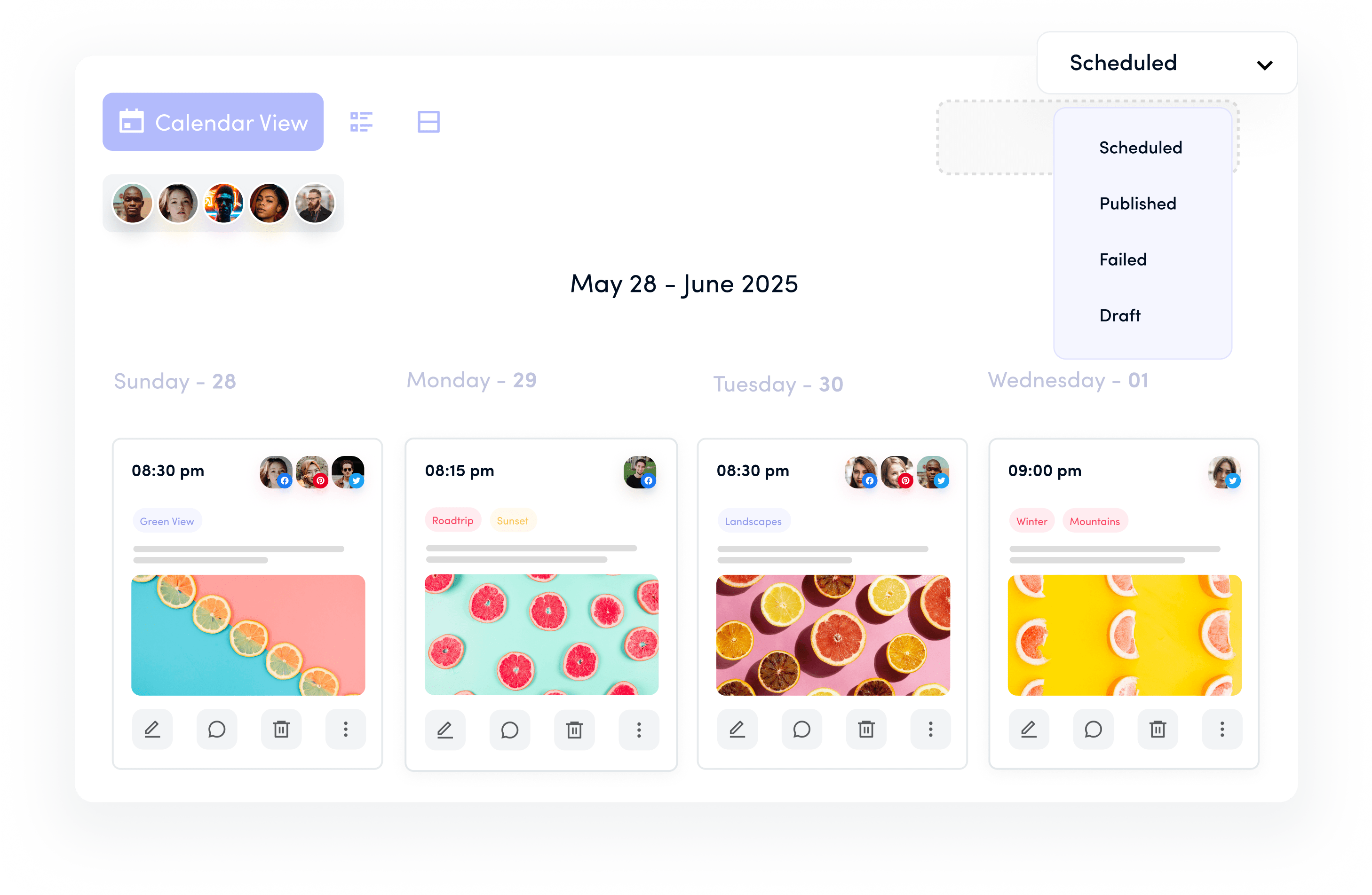 Share content calendar with clients