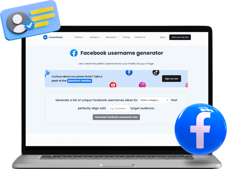 Facebook username generator