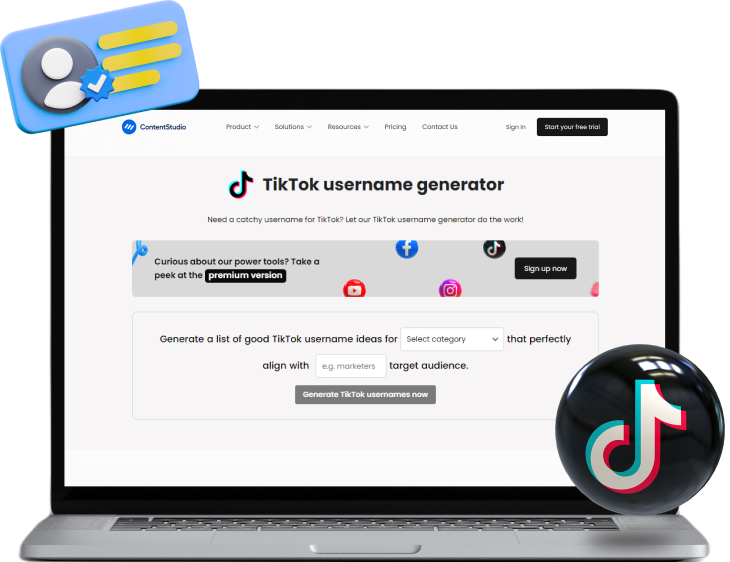 TikTok username <br/> generator